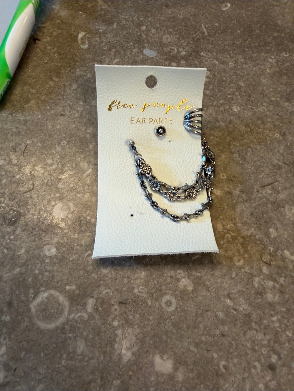 Free People Silver Layered Chain Ear Cuff Set
